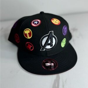 Avenger Superhero Kids Cap - Black with Colorful Patches